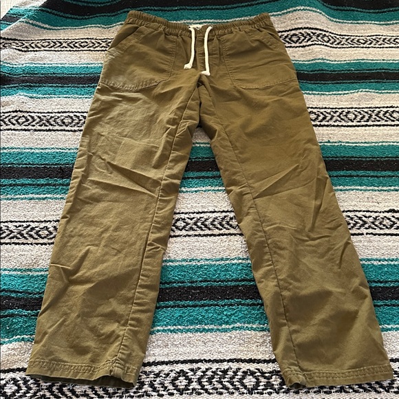 Pact Organic Cotton Daily Twill Drawstring Pants in Olive Green - Picture 1 of 10